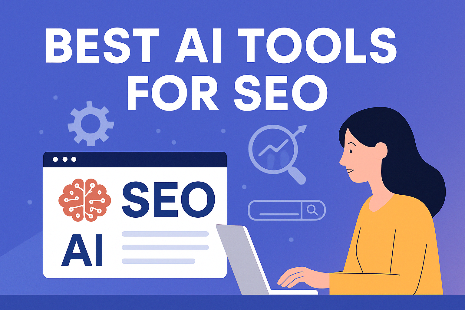 Best AI Tools for SEO 1 Cover image showing the best AI tools for SEO, content optimization, and keyword research
