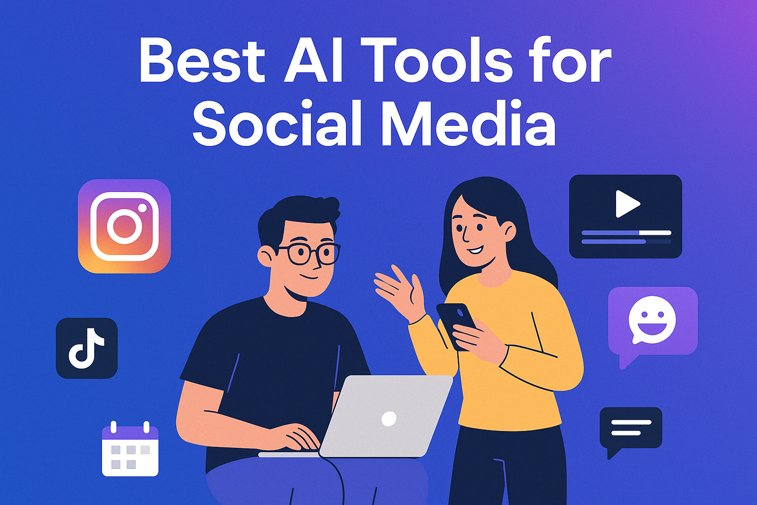 Cover for AI social media tools