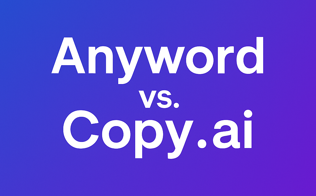 Side-by-side banner comparing Anyword and Copy.ai AI writing tools