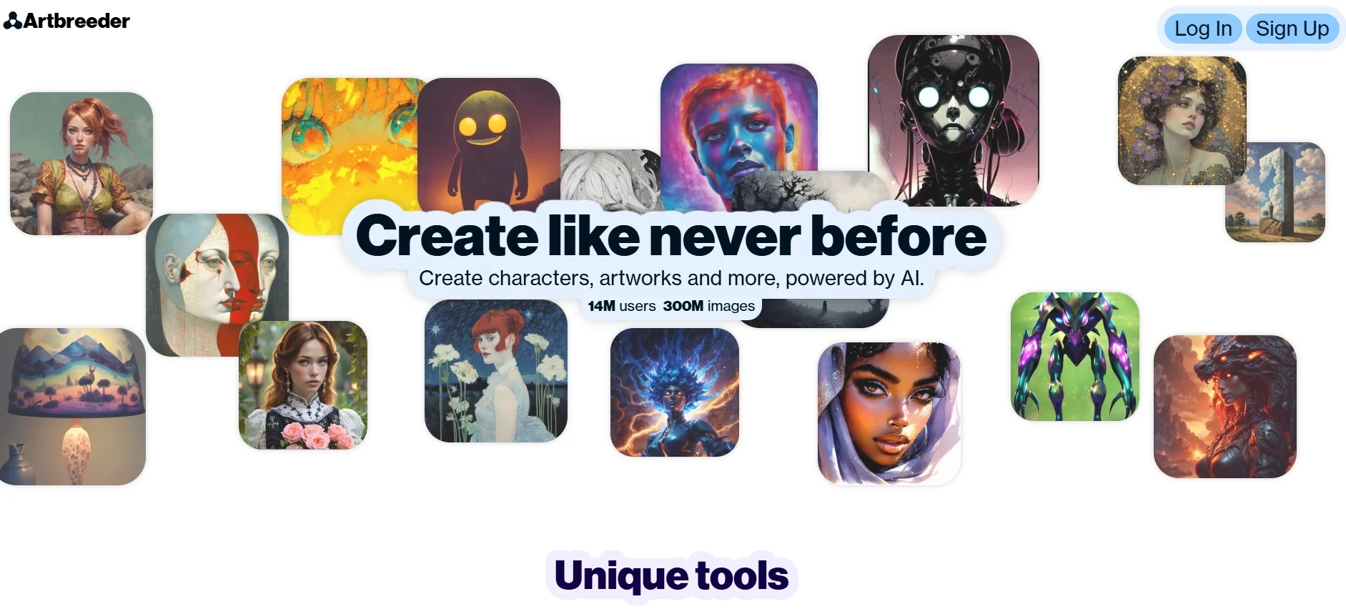 Artbreeder – AI-based genetic image mixing for unique visuals Artbreeder – Blend genes to create portraits, landscapes, and characters with AI