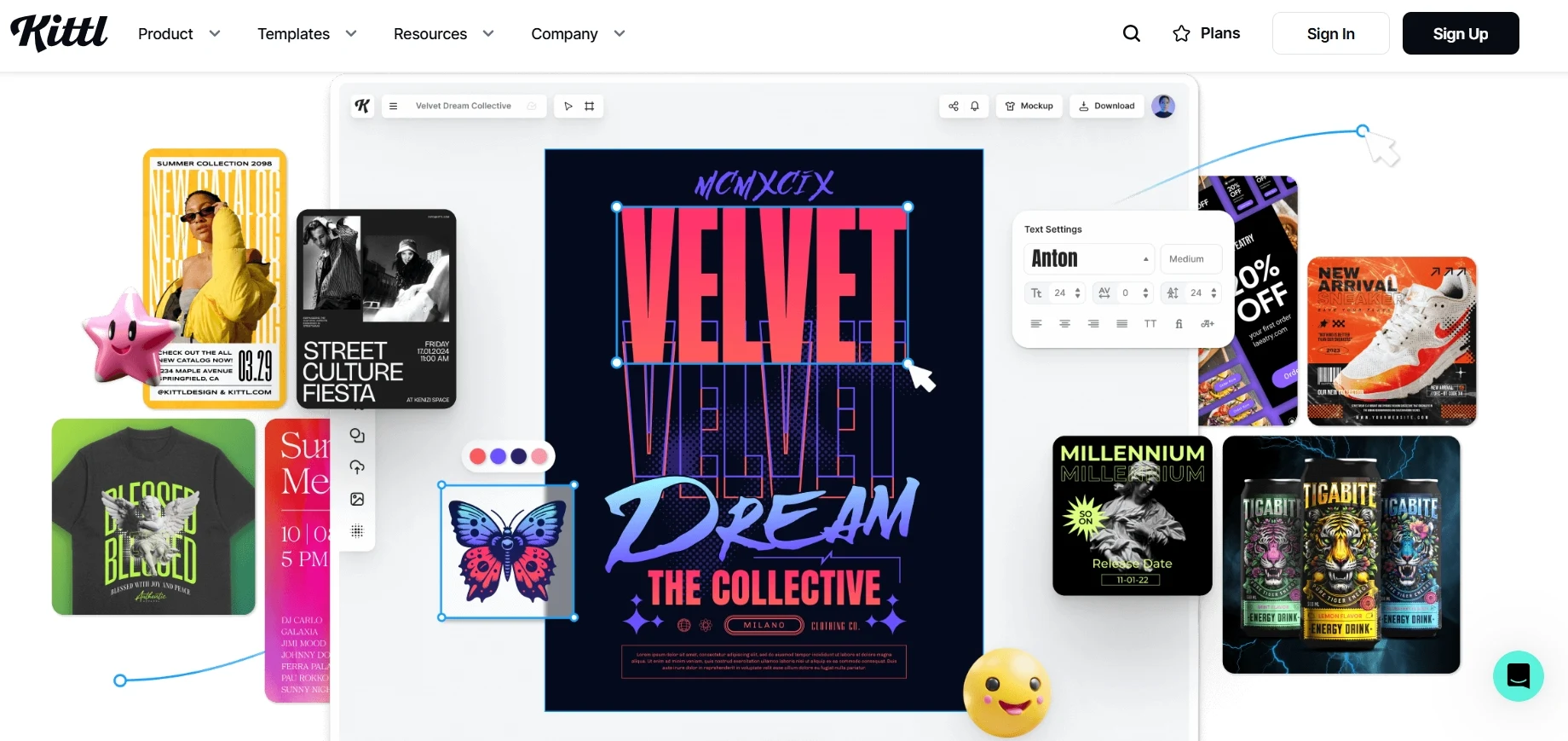 Kittl 2 Kittl interface with design templates and collaboration tools