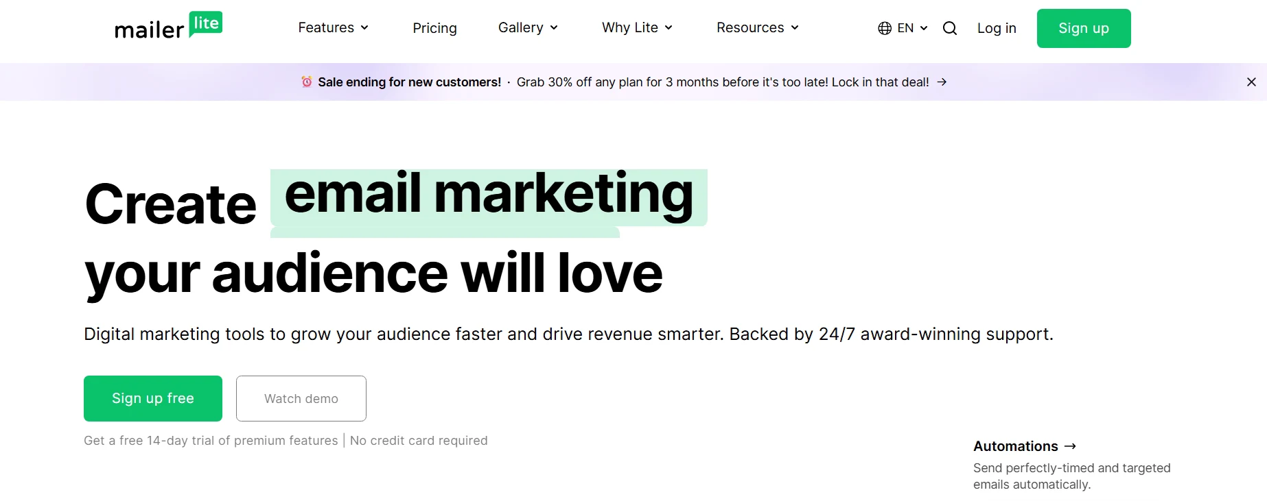 MailerLite Dashboard