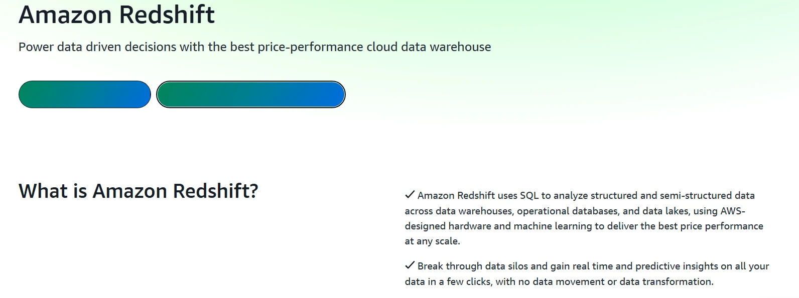 Amazon Redshift Dashboard