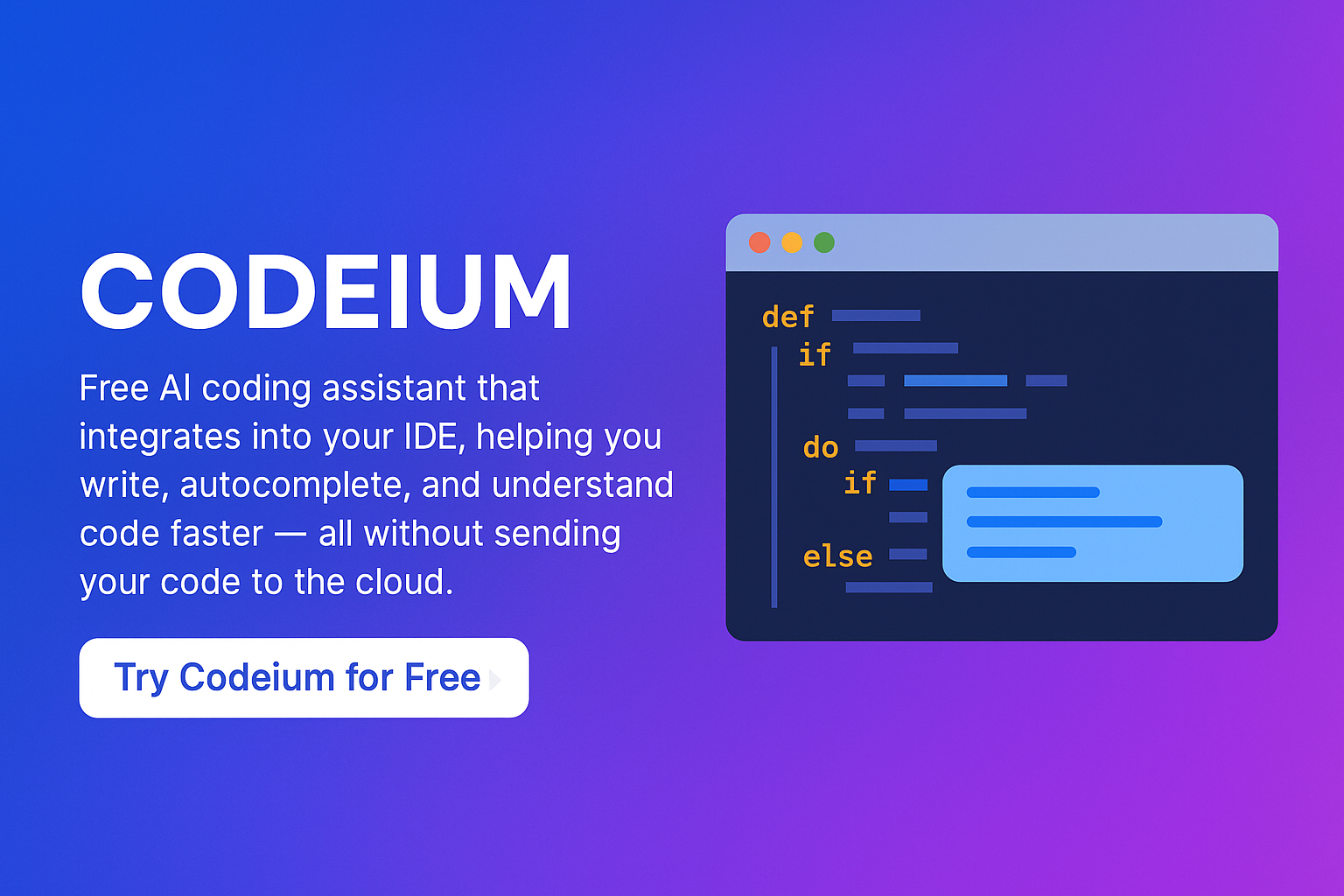 Codeium 1 Codeium AI Coding Assistant Cover Image