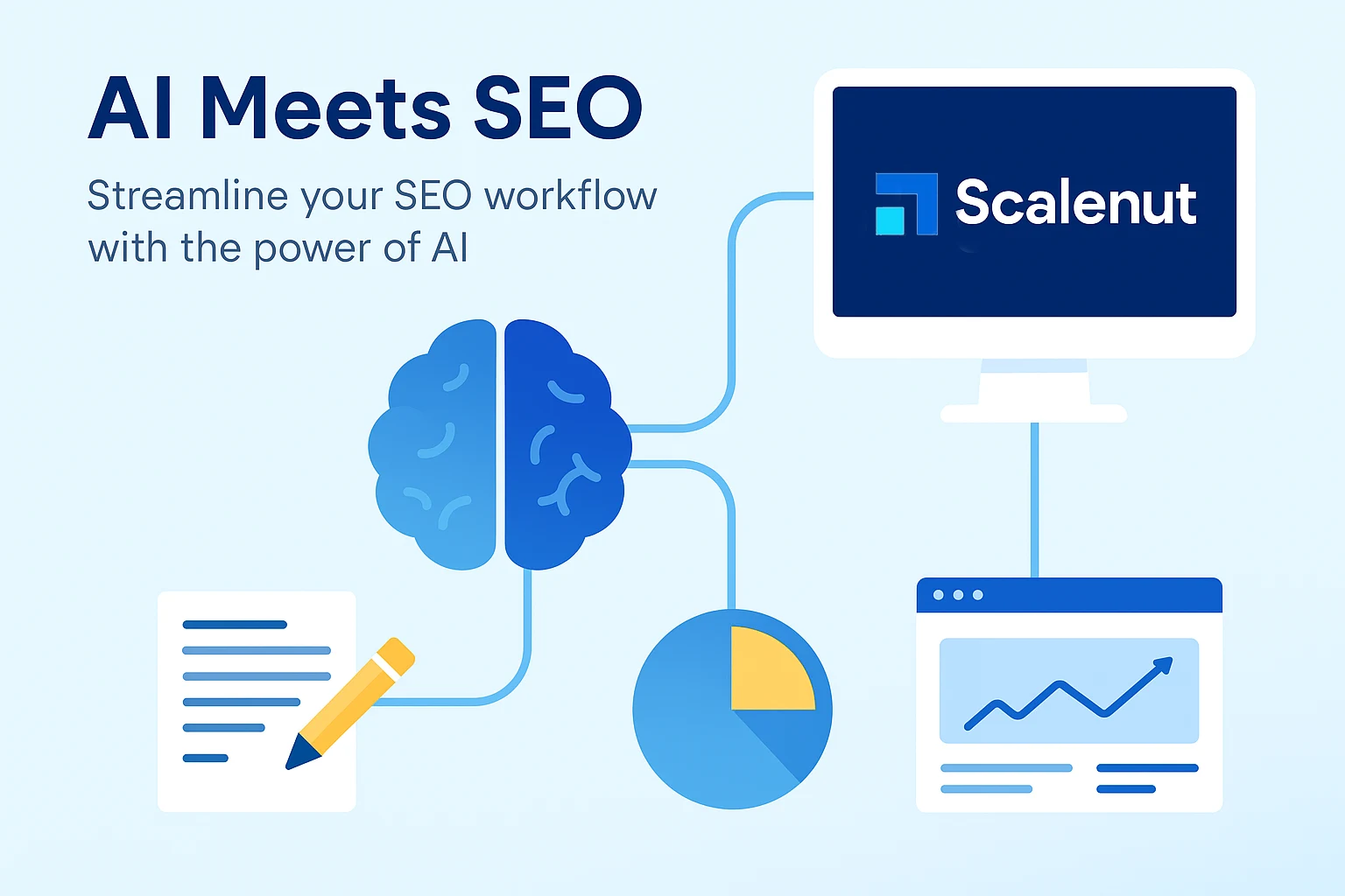 Scalenut 1 Illustration of how AI is revolutionizing modern SEO strategies with tools like Scalenut